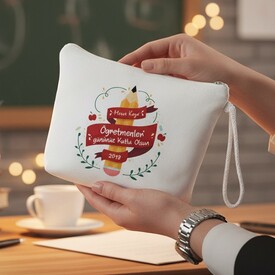  - Kutlama Mesajlı Öğretmene Özel Makyaj Çantası