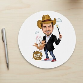  - Kutudan Tavşan Çıkartan Erkek Karikatürlü Mousepad