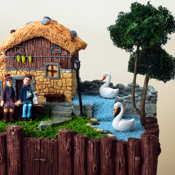 Kütük Taş Ev Minyatür Bahçe