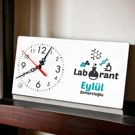 Laboranta Hediye Şık Masa Saati - Thumbnail