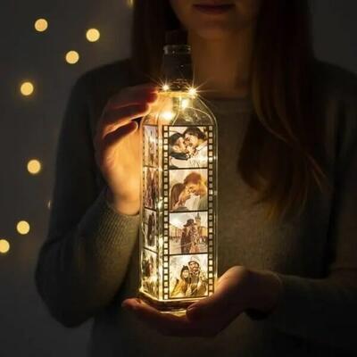  - Led Işıklı Film Şeridi Dekoratif Şişe Lamba