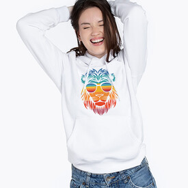  - Lion With Glasses Kapşonlu Kadın Sweatshirt