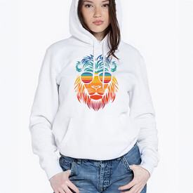 Lion With Glasses Kapşonlu Kadın Sweatshirt - Thumbnail