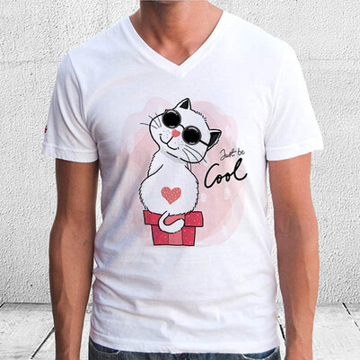 Love Cat Tasarım Tişört - Thumbnail