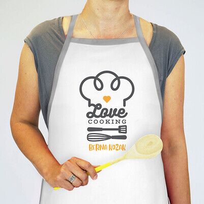 Love Cooking İsme Özel Mutfak Önlüğü - Thumbnail