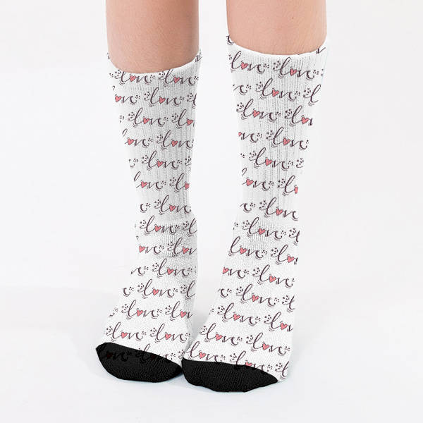 Love Desenli Romantik Çorap