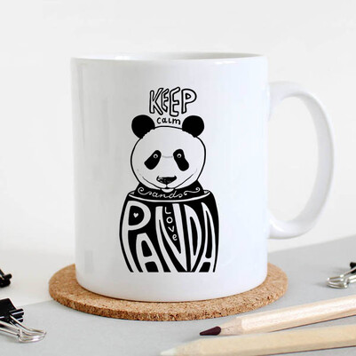 Love Panda Tasarım Kupa Bardak - Thumbnail