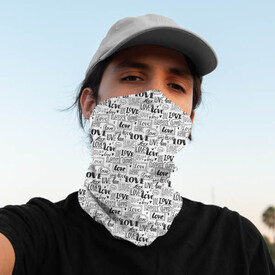 Love Yazılı Saç Bandı Boyunluk Maske Bandana - Thumbnail