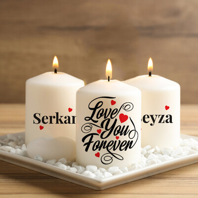 Love You Forever İsimli Mum Seti - Thumbnail