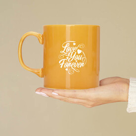 Love You Forever Kupa Bardak Turuncu - Thumbnail