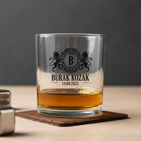  - Lüks ve Zarafet Kişiye Özel Desen İşlemeli Viski Bardağı