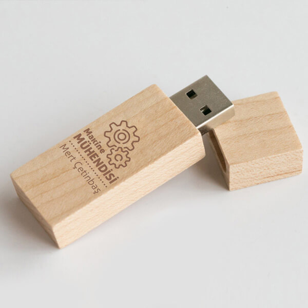Makine Mühendisine Hediye Ahşap USB Bellek