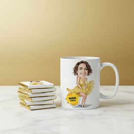  - Marilyn Monroe Karikatürlü Kupa ve Çikolata