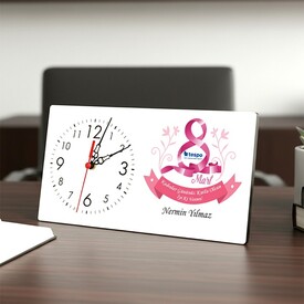 Masa Saati Kadınlar Günü Tasarımlı ve Kişiye Özel - Thumbnail
