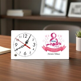  - Masa Saati Kadınlar Günü Tasarımlı ve Kişiye Özel
