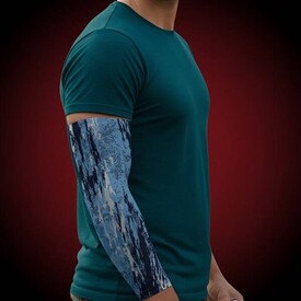  - Mavi Boya Efektli Kamuflaj Desenli Kol Çorabı