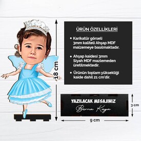 Melek Kız Kostümlü Çocuk Karikatürlü Biblo - Thumbnail