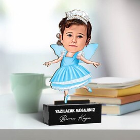 Melek Kız Kostümlü Çocuk Karikatürlü Biblo - Thumbnail