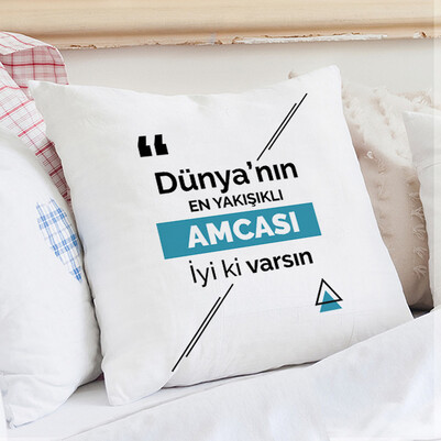 Mesajlı Amcaya Hediye Yastık - Thumbnail