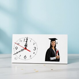 Mezuniyet Fotoğraflı Şık Masa Saati - Thumbnail