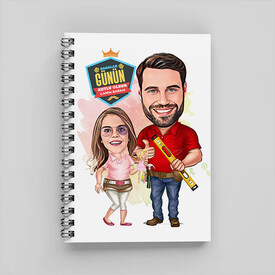 Mimar Baba ve Kızı Karikatürlü Defter - Thumbnail