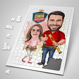  - Mimar Baba ve Kızı Karikatürlü Puzzle