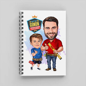 Mimar Baba ve Oğlu Karikatürlü Defter - Thumbnail