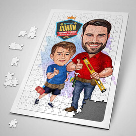  - Mimar Baba ve Oğlu Karikatürlü Puzzle