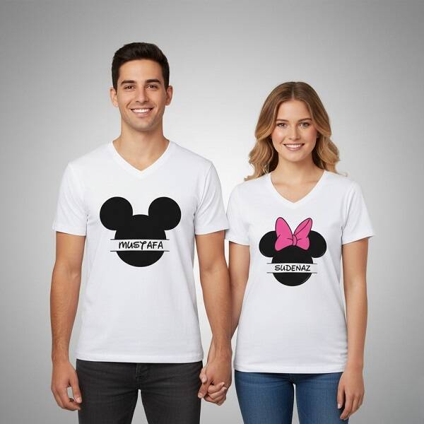 Minnie And Mickey Sevgili Tişörtleri