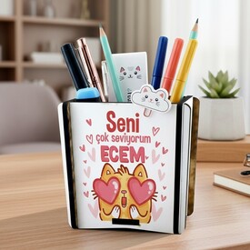  - Minnoş Kedicik Sevgililere Özel Kalemlik