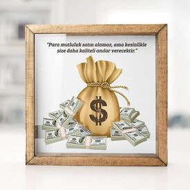 Motivasyon Mesajlı Resim Çerçeveli Para Kumbarası - Thumbnail