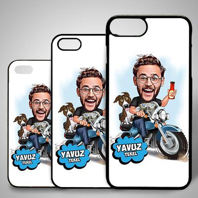  - Motorcu Karikatürlü Iphone Kapak