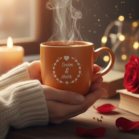  - Mükemmel Aşıklar Turuncu Kupa Bardak