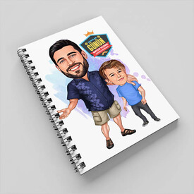 Mükemmel Baba ve Oğlu Karikatürlü Defter - Thumbnail