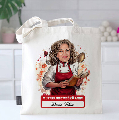  - Mutfak Profesörü Anne Karikatürlü Bez Çanta