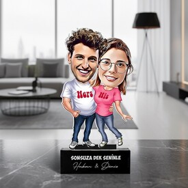  - Mutlu Aşıklar Karikatürlü Biblo