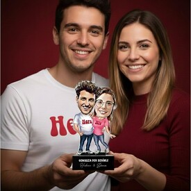  - Mutlu Aşıklar Karikatürlü Biblo