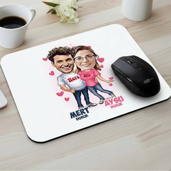 Mutlu Aşıklar Karikatürlü Mouse Pad