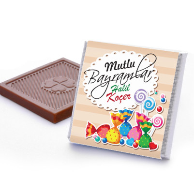 Mutlu Bayramlar Mesajlı Bayram Çikolatası - Thumbnail