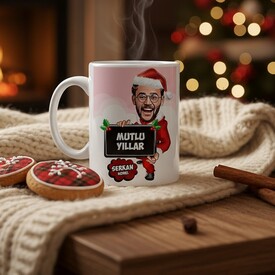  - Mutlu Bir Yıl Dilerim Karikatürlü Kupa Bardak