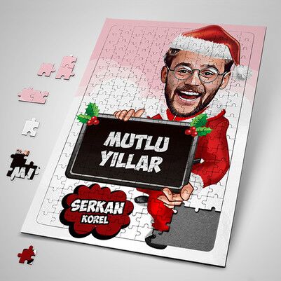  - Mutlu Bir Yıl Dilerim Karikatürlü Puzzle