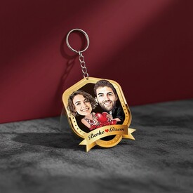  - Mutlu Çiftler Karikatürlü Özel Anahtarlık