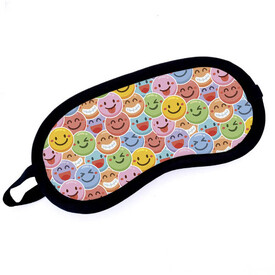 Mutlu Emojiler Desenli Göz Maskesi - Thumbnail