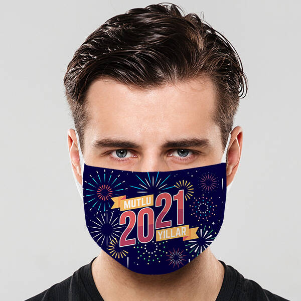 Mutlu Yıllar 2021 Yılbaşı Ağız Maskesi