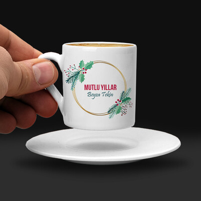 Mutlu Yıllar İsimli Kahve Fincanı - Thumbnail
