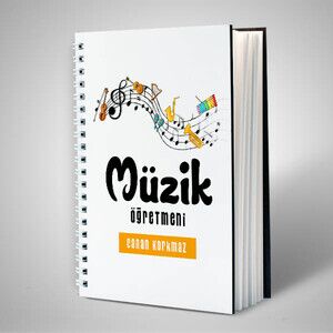 Müzik Öğretmenine Özel İsimli Defter - Thumbnail