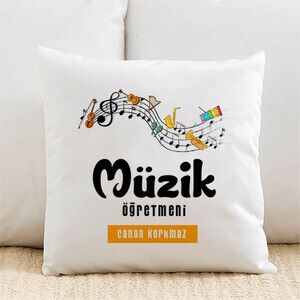 Müzik Öğretmenlerine Özel İsimli Yastık - Thumbnail