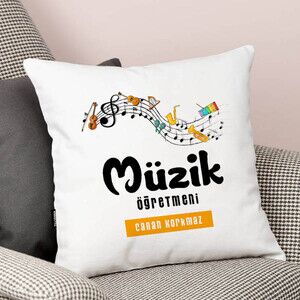 Müzik Öğretmenlerine Özel İsimli Yastık - Thumbnail