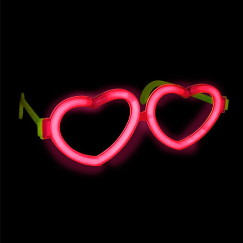 Neon Işıklı Kalp Parti Gözlüğü