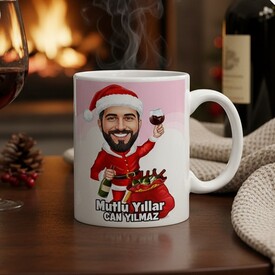  - Neşeli Bir Yıl Olsun Karikatürlü Kupa Bardak